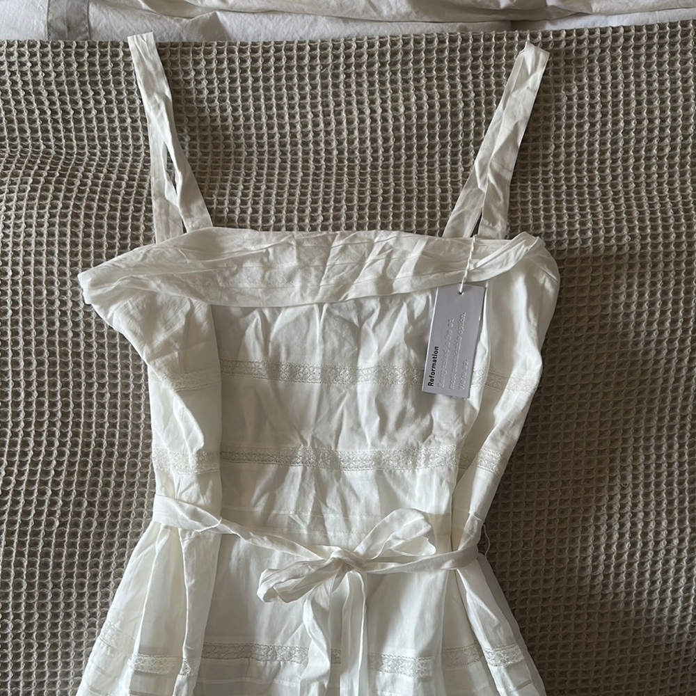 Reformation Strapless Cream Dress